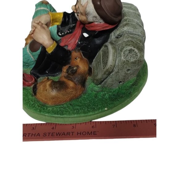 Vintage Chalkware Travelers Rest Homeless Man & Dog Figurine‎ Hand-Painted - Picture 15 of 16